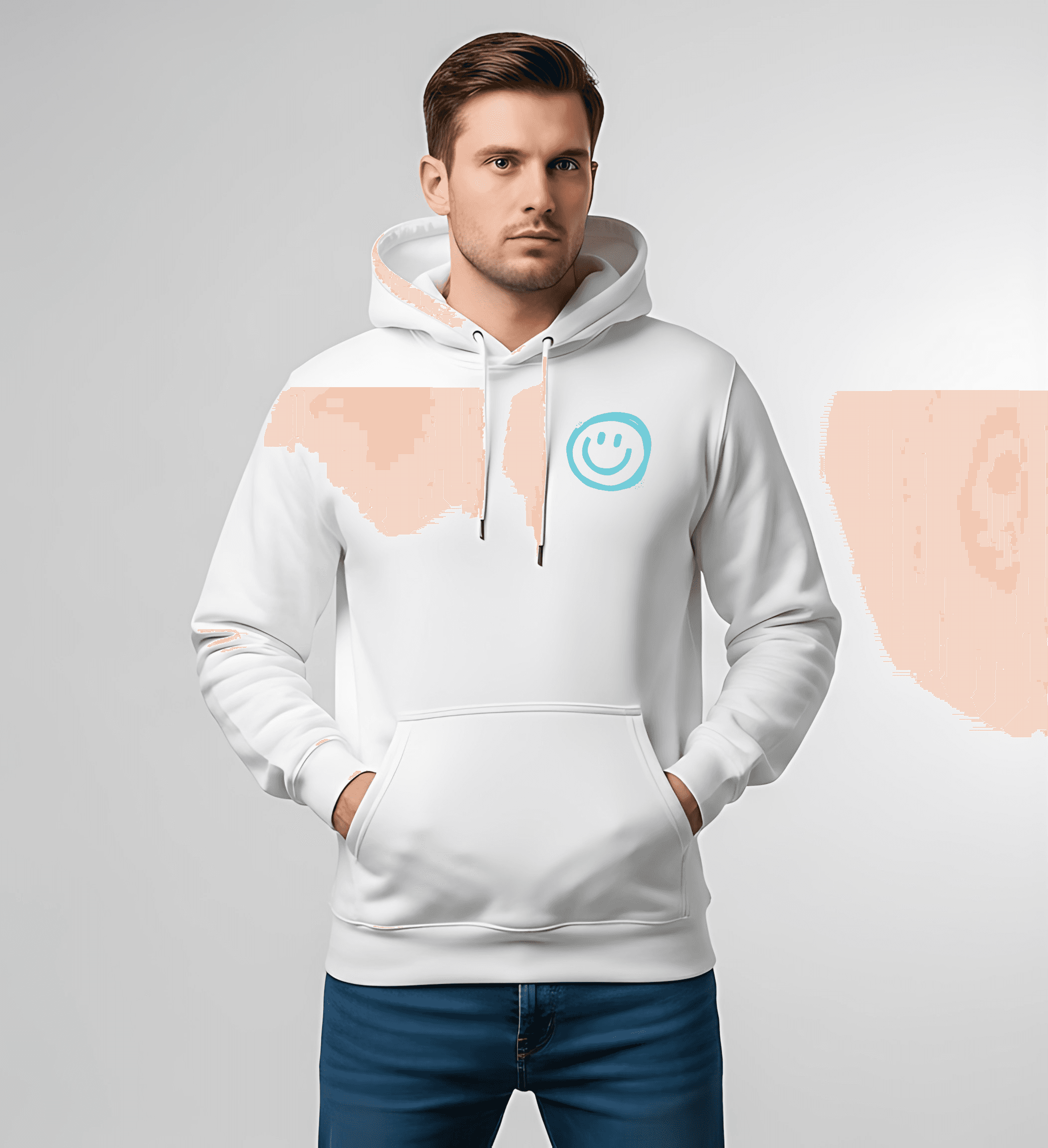 Mens ASTUTE Premium White Hoodie