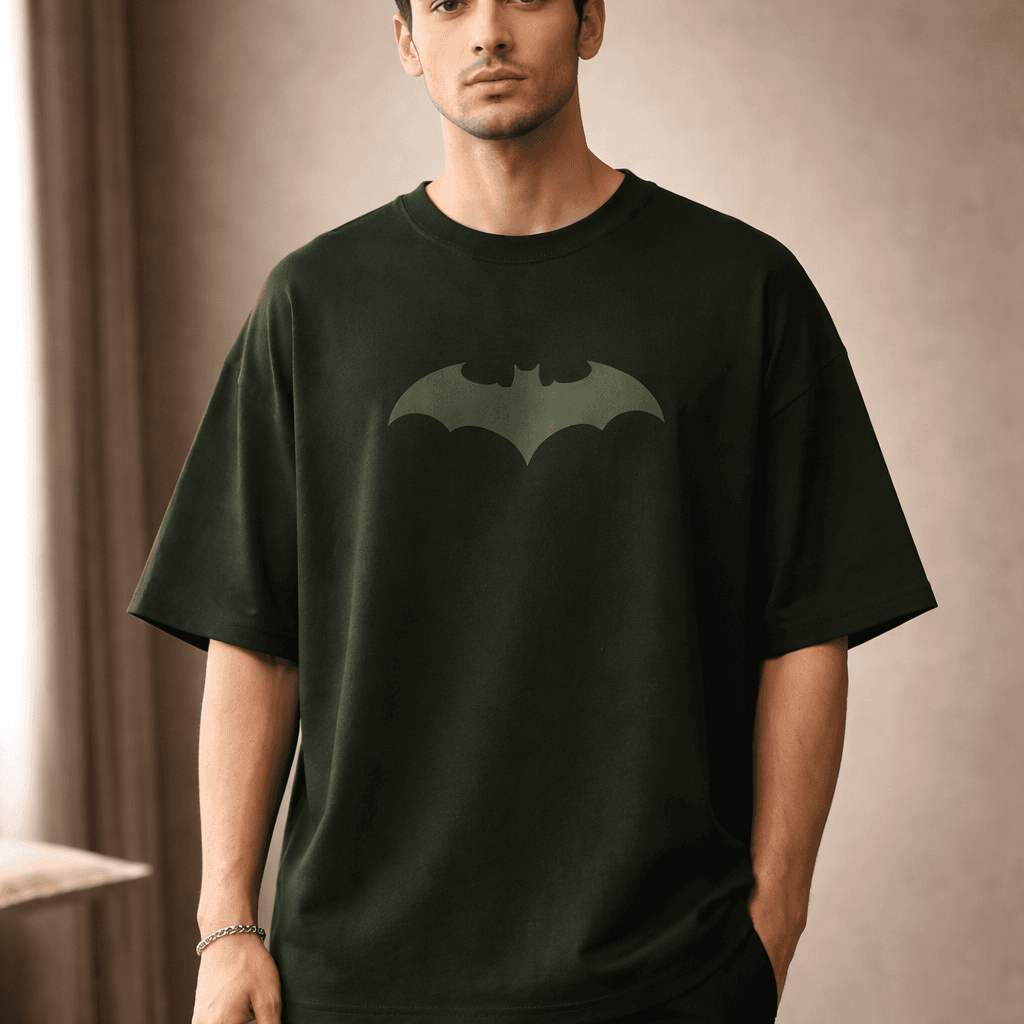 Batman-Inspired Minimal Drop Shoulder T-Shirt