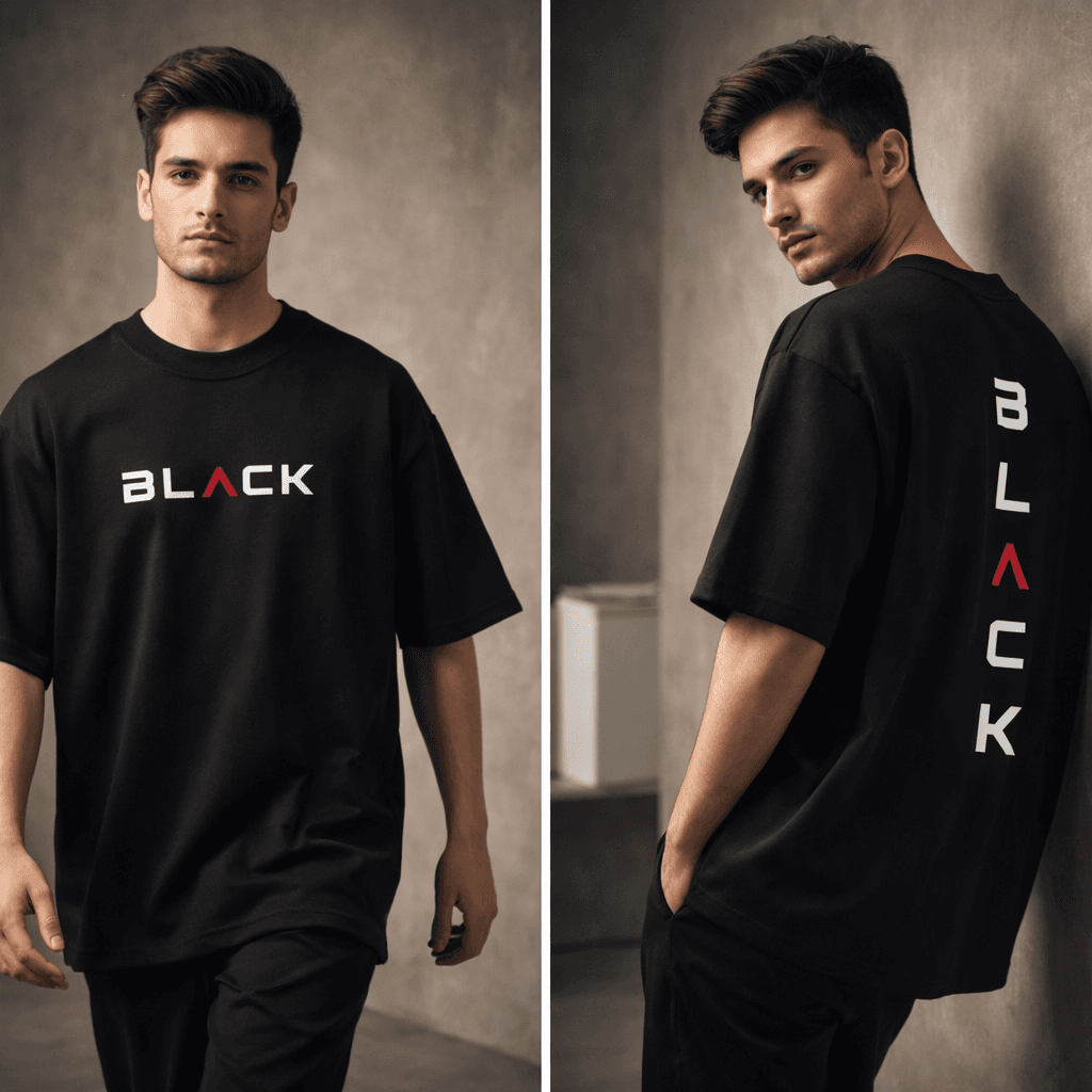 "BLACK" Minimalist Drop Shoulder T-Shirt