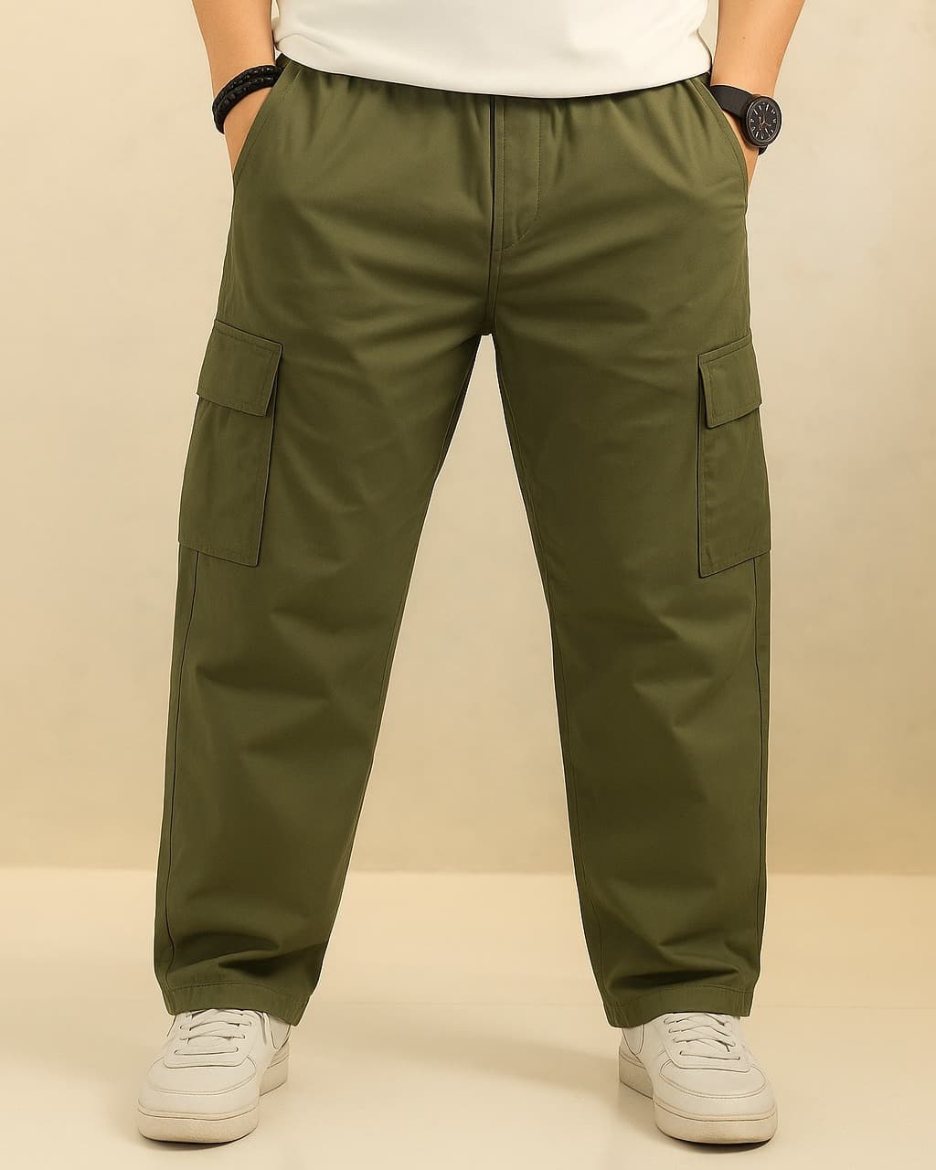 Cotton Baggy Cargo Trouser