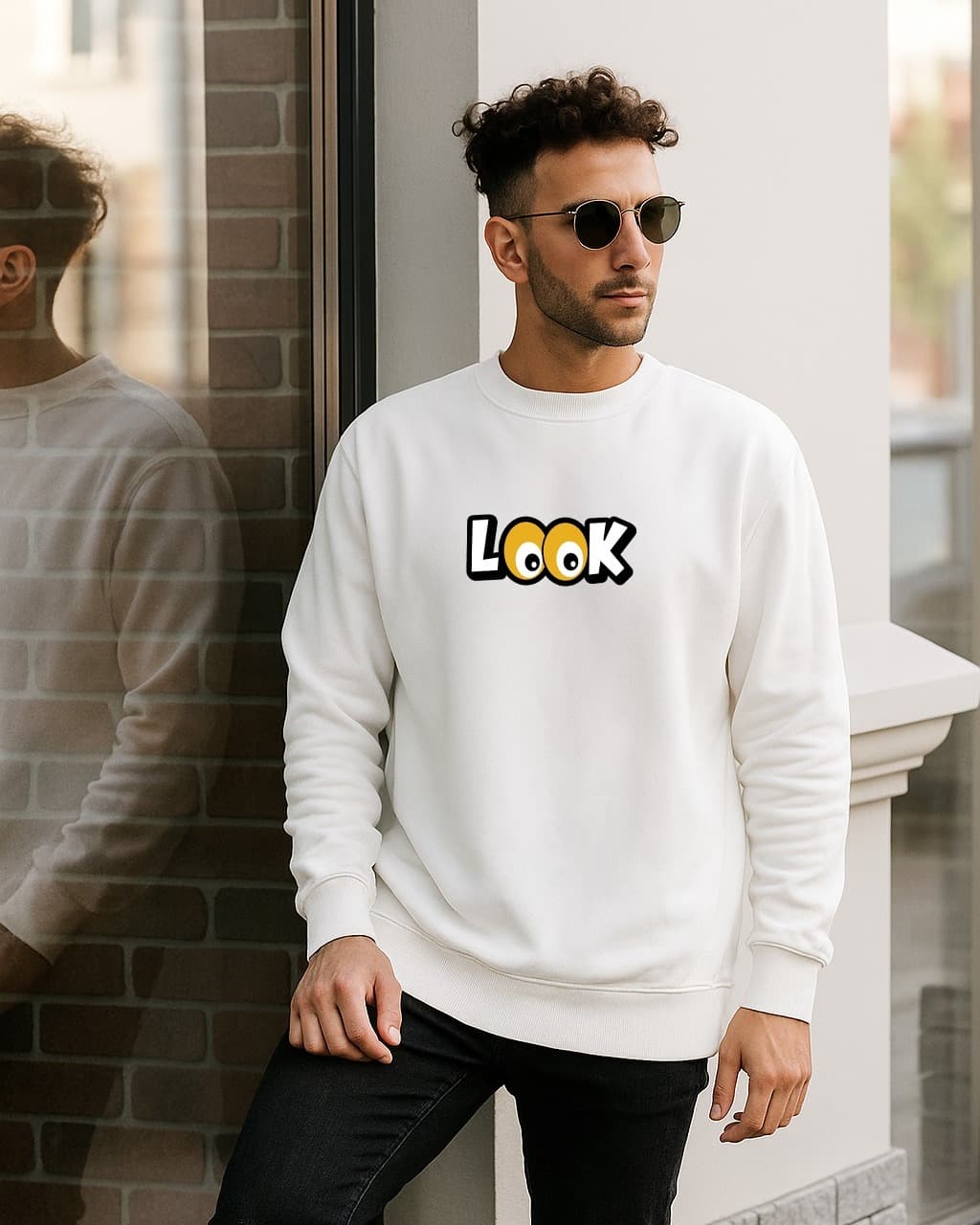 Men’s Classic White Premium Sweatshirt