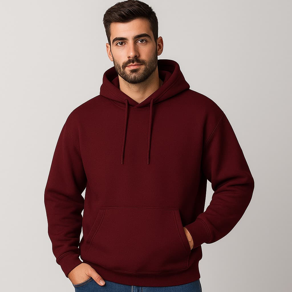 Mens Premium Maroon Hoodie