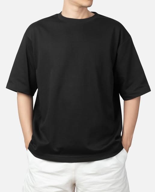 PLAIN BLACK. PURE VIBE. Drop Shoulder T-Shirt