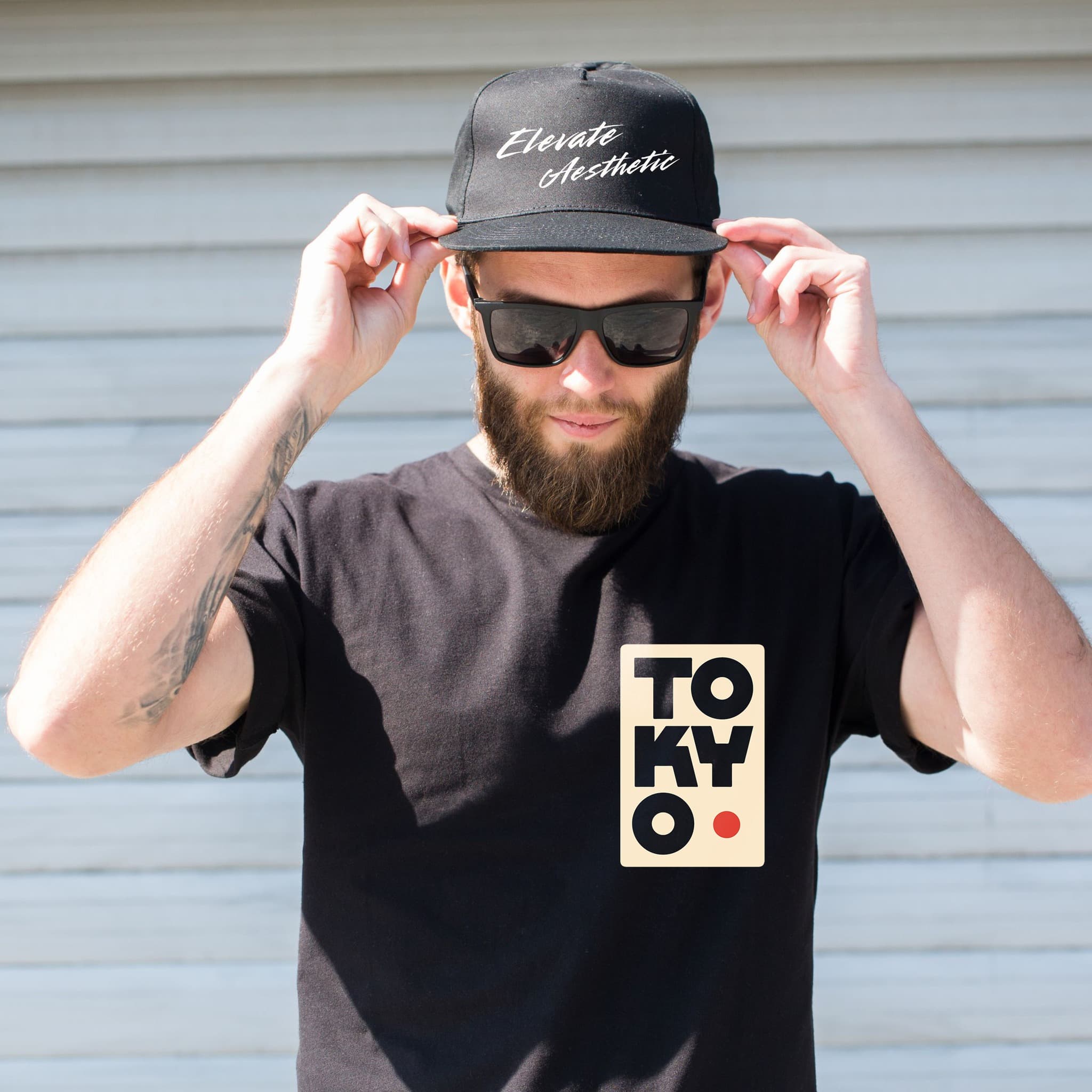 TOKYO Drop Shoulder T-Shirt (Black)