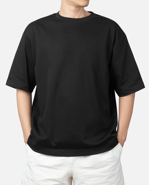 PLAIN BLACK. PURE VIBE. Drop Shoulder T-Shirt
