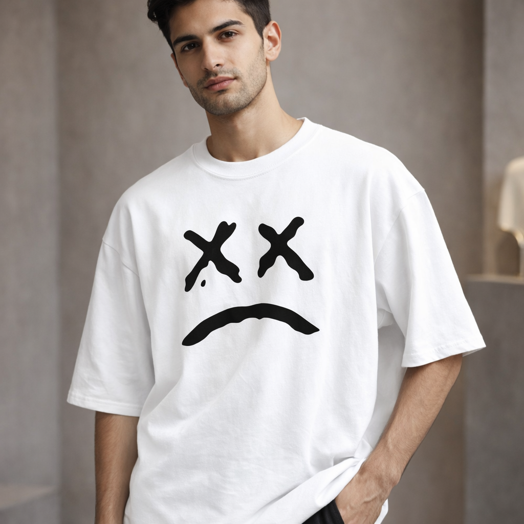 X Face Drop Shoulder T-Shirt